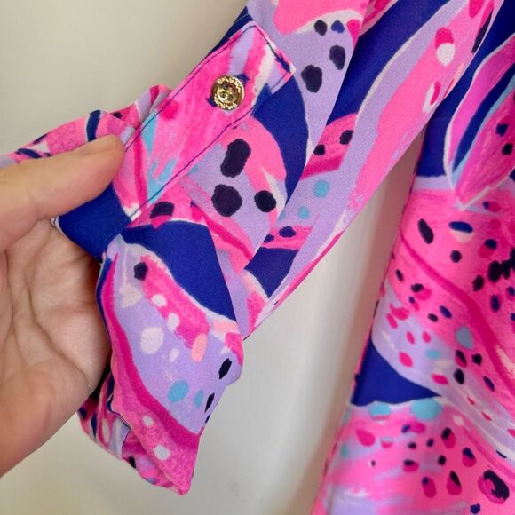 Lilly Pulitzer Everglades Top - Wild Child Print (Pink Floral) | Size S - Picture 4 of 7